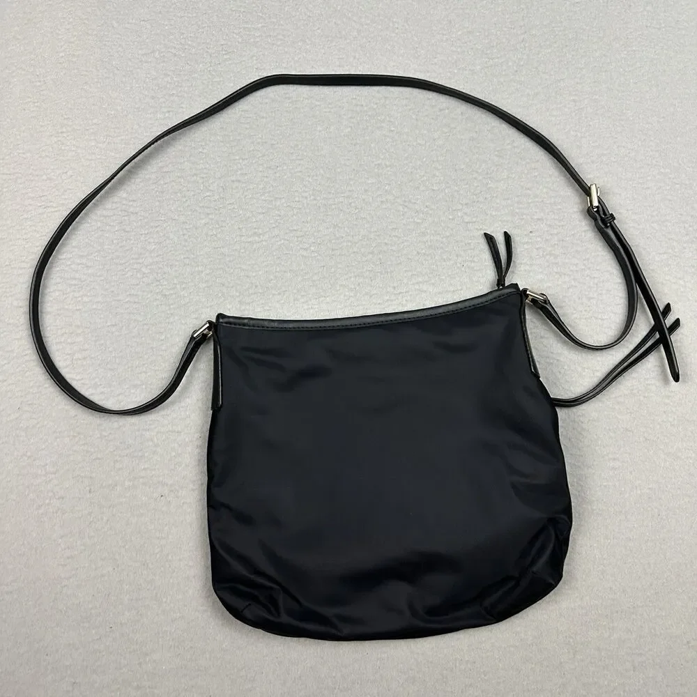 Tory Burch Black Nylon Slingback Crossbody Bag Gold Accents Lightweight W/COA